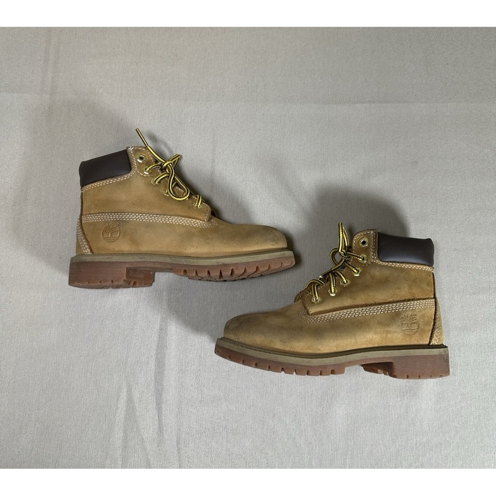 Timberland Boots Size 13 Wheat Nubuck Leather Hiking Field Waterproof Boy's - Picture 6 of 12